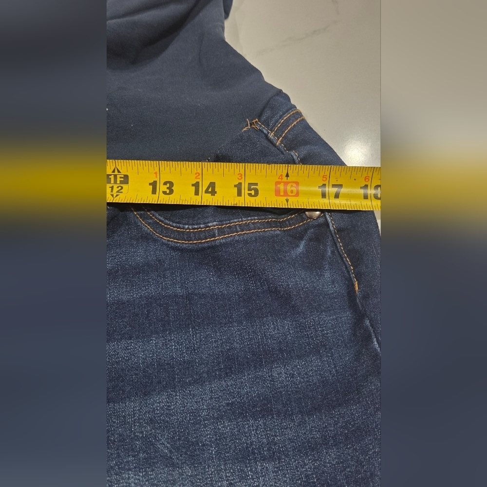 Motherhood Maternity Jeans Size L Dark denim flare 5 pocket. - Picture 9 of 11